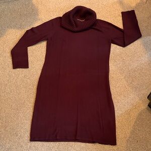Chadwicks Dark Purple Long Sleeve Turtleneck Dress